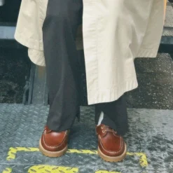 Bianco Biacapri Boat Shoe Pull Up Leather Brown W