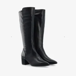 Bianco Biadevived Stretch Knee High Boot Smooth Black W