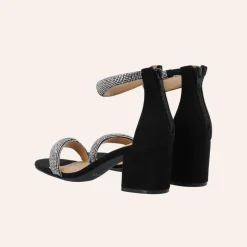 Bianco Bialisbon Rhinestone Faux Suede Black W