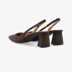 Bianco Biamaralyn Slingback Faux Suede Dark Brown W