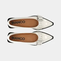 Bianco Biavictoria Bucklet Ballet Flat Off White W
