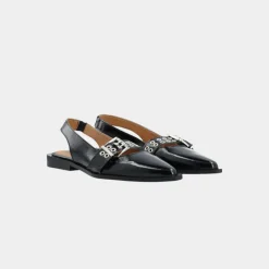 Bianco Biavictoria Single Buckle Slingback Black W
