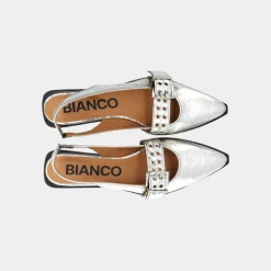 Bianco Biavictoria Single Buckle Slingback Silver W