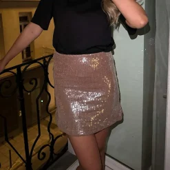 BYIC EmilyIC Mini Skirt Light Brown Sequin
