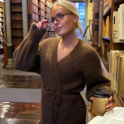 BYIC IdaIC Wrap Cardigan Dark Brown