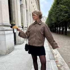 BYICA Avaic Short Trenchcoat Dark Brown