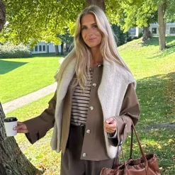 BYICA Avaic Short Trenchcoat Dark Brown