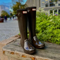 Hunter Original Tall Gloss Boots Chocolate Brown