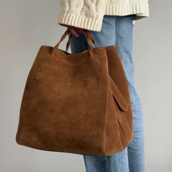 Jim Rickey Sac Large Suede Cognac