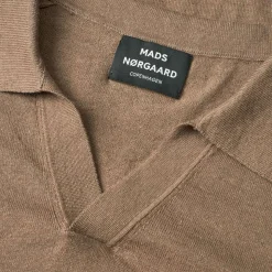 Mads Nørgaard Cotton Lino Theo Polo Knit Walnut