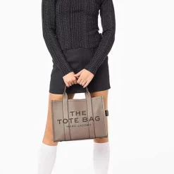 Marc Jacobs Leather Tote Bag Medium Cement