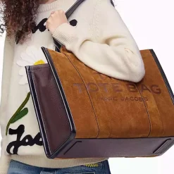 Marc Jacobs The Large Tote Suede Leather Blocked Copper