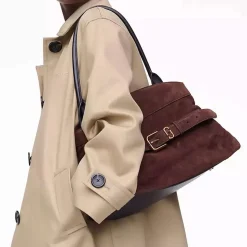 Marc Jacobs The Satchel Suede Dark Brown