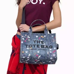 Marc Jacobs The Trompe L'Oeil Trinket Canvas Medium Tote Bag Wash Multi