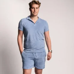 Monel Marius Terry Polo Indigo Blue