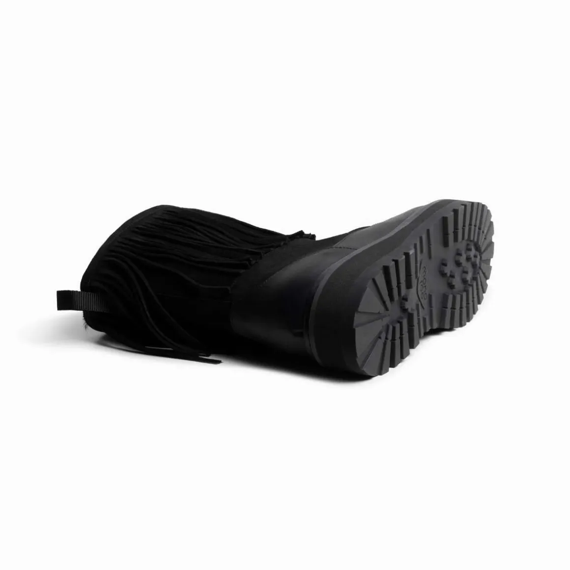 Mono Tag Boot Fringes Leather/Suede Black W