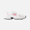 New Balance GR530 White/Signal Pink JR