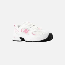 New Balance GR530 White/Signal Pink JR