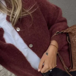 Noella Kae Knit Cardigan Rust