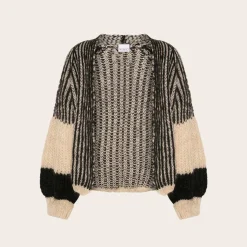 Noella Liana Knit Cardigan Cream/Black