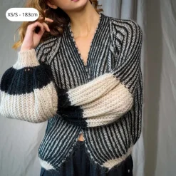 Noella Liana Knit Cardigan Cream/Black