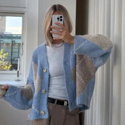 Noella N-Laiana Knit Cardigan Sky Blue Mix