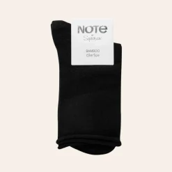 Note Woman Bamboo Roll Top Black 36-41