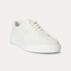 Ralph Lauren Braylee Leather and Suede Trainer Snow White / Bianco W