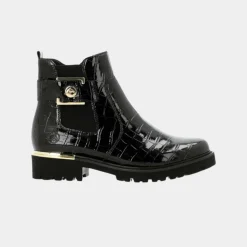 Remonte Skolett Kroko Lakk Sort W