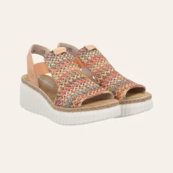 Rieker Kilehælsandal Multi Aprikos W