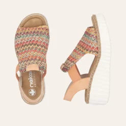 Rieker Kilehælsandal Multi Aprikos W