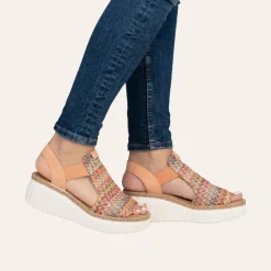 Rieker Kilehælsandal Multi Aprikos W