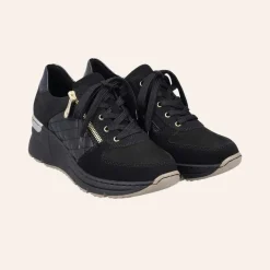 Rieker Sko Svart/Gull W