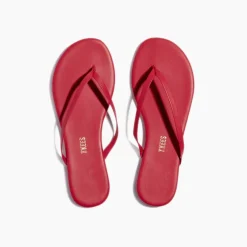 TKEES Solids Flip Flops Red