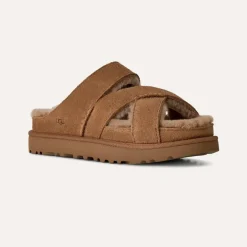 UGG Greenport Cross Strap Slide Chestnut W