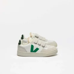 VEJA Small V-90 O.T. Leather Extra White Emraude B