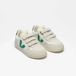 VEJA Small V-90 O.T. Leather Extra White Emraude B