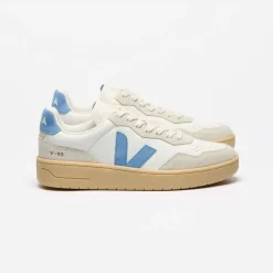 Veja V-90 Leather Extra White/Aqua Natural W