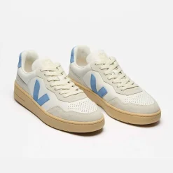 Veja V-90 Leather Extra White/Aqua Natural W